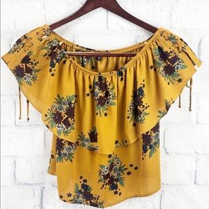 Floral Off the Shoulder Ruffle Top